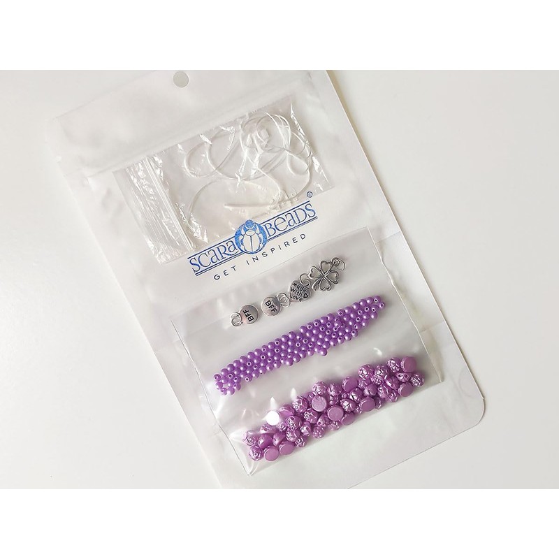 1 p ScaraBeads Exclusive Set of Rosetta 2-Hole Cabochons, Round