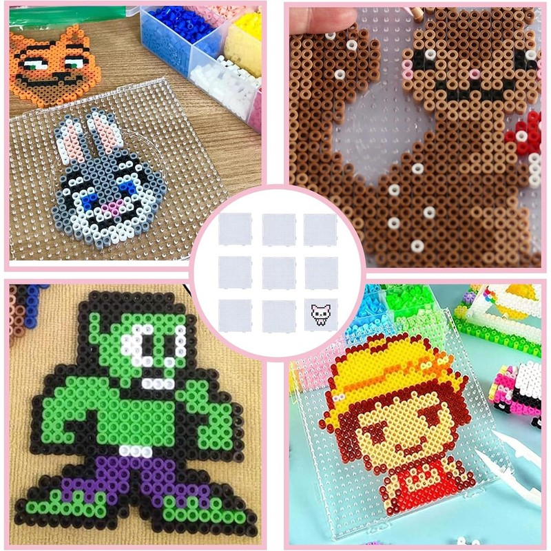 14 Pcs Hama Beads Pegboard, 2.6mm Fuse Bead Boards Set,