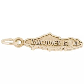 Rembrandt Gold-Plated Sterling Silver Vancouver Island Map Charm by Rembrandt