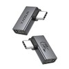 XAOSUN Adaptador USB C de Ángulo Recto, USB C a C de 90 Grados, Thunderbolt 4 para MacBook, Tablet, Docks, Steam Deck (Paquete de 2)