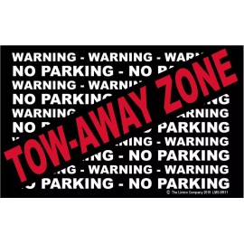 qcp "Tow-Away Zone, NO Parking, Warning…" Stick-on Labels, 8" x 5", LMS-BR11