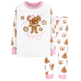 DAUGHTER QUEEN Girls Christmas Pajamas Toddler Gingerbread PJs Kids Xmas Pj Sets 100% Organic Cotton Jammies Children Sleepwear Cookies Clothes Size 2T Age 2 Year