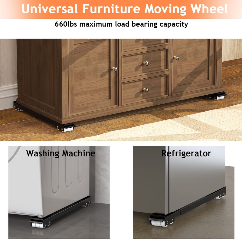 Ronlap Furniture Washing Machine Dolly, Extendable Appliance Rollers Refrigerator Heavy