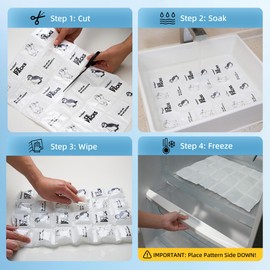 Kaulipoa Ice Packs for Cool Bags & Cool Boxes, 6 Sheets Cut-to-Size Flexible Freezer Blocks, Slim Reusable Ice Sheets for Lunch Bags, Picnics & Camping, No-Leak Flat Cool Packs (144 Cells)