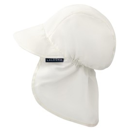 LaLoona Baby Peaked Cap UV 80+ with Neck Protection, Summer Hat, Sun Hat with UV Protection, Breathable and Quick-Drying, Oeko-Tex Standard 100 Tested Cap for Boys and Girls, White