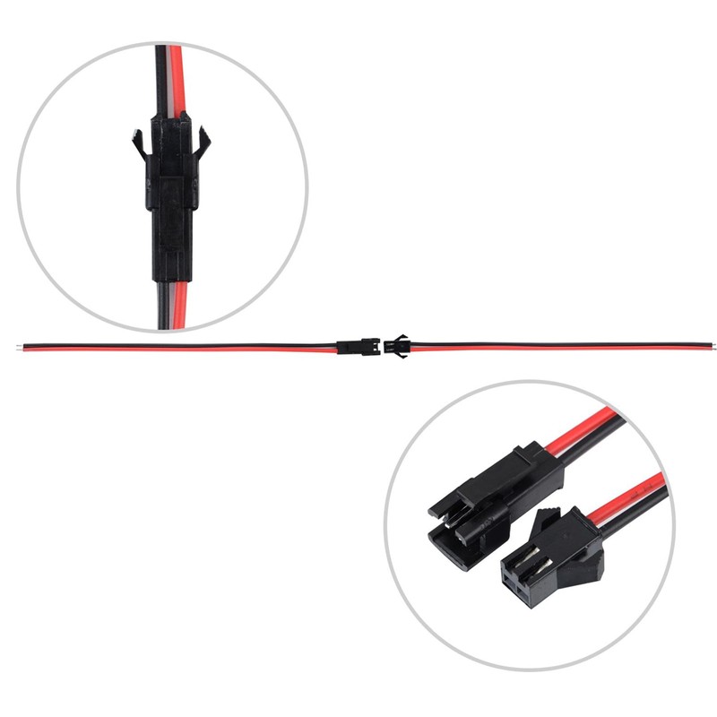 22 AWG 2 Pin Plug Male and Female Connector Adapter
