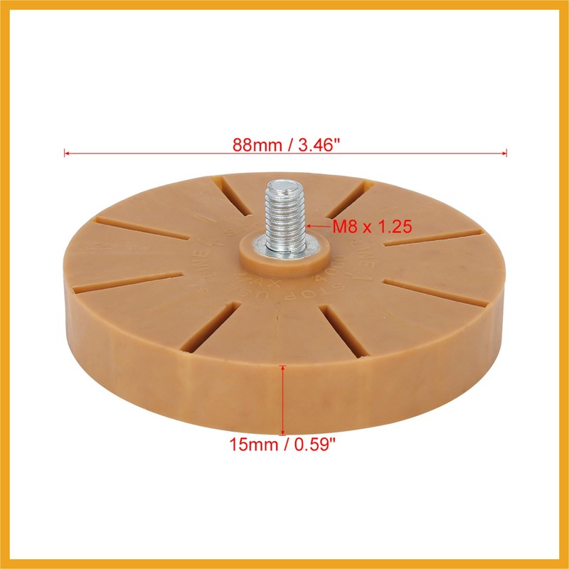 Partuto 3.5" Car Rubber Eraser Wheel Decal Removal with Drill