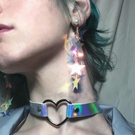 Star Earrings, Five-Pointed Star Earrings, Star Earrings, Star Earrings, Women's Long Star Stud Earrings, Birthday Gifts for Girls and Women, Alloy Steel, No