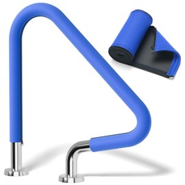 ODDMUCK 4FT Pool Handrail Covers, 48IN Patio Railing Cover with Zipper, Sleeve for Swimming Pools Inground Ladder Stand Hand Rail, Anti-Slip Cool Touch Heat Resistant, Blue