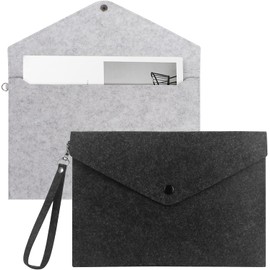 FDHBDF Pack of 2 Felt Folders A5 Document Bags Office Supplies Bag - Practical Folders with Press Stud for Office and School, Lightweight and Portable, Ideal for Organising Documents and Files