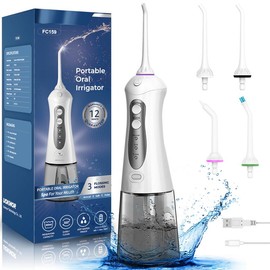 Water Flosser for Teeth Cleaning Oral Health Cordless Teeth Pick: Portable Adults Dental Oral Irrigator for Travel  Waterfloss Cleaning Springtok Picks 300ML Black - Color: Grey