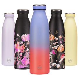 GH Bottle, Stainless Steel, 500 ml, Lilac Ruby Reusable Vacuum Metal Thermos Flask, Water Bottle, Leak-Proof Insulated Thermos Flask, BPA-Free Insulated Flask for Sports, Office