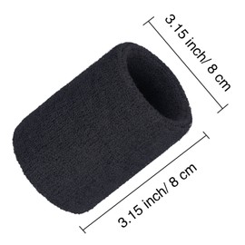 12 Pack Sweatbands Sports Wristband Cotton Sweat Band for Men and Women, Good for Tennis, Basketball, Running, Gym, Working Out (Black)