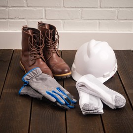 HOT FEET Work Socks for Men, Long All Weather Boot Crew Cotton Socks, Cushioned, Moisture Wicking, 10 Pack, Size 6–12.5, 10 Pack, Size 6-12.5, White