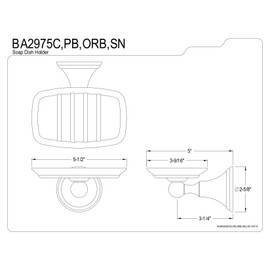 Kingston Brass BA2975C Governor Soap Dish, Polished Chrome,5-1/4"