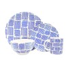 Melange Coupe 16-Piece Porcelain Dinnerware Set (Indigo Tally Marks Collection)