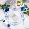 Hioasis 175PCS Clear and Dark Blue Plastic Plates, Blue Disposable