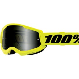 100% Strata 2 MX Offroad Goggles Sand Yellow w/Smoke Lens