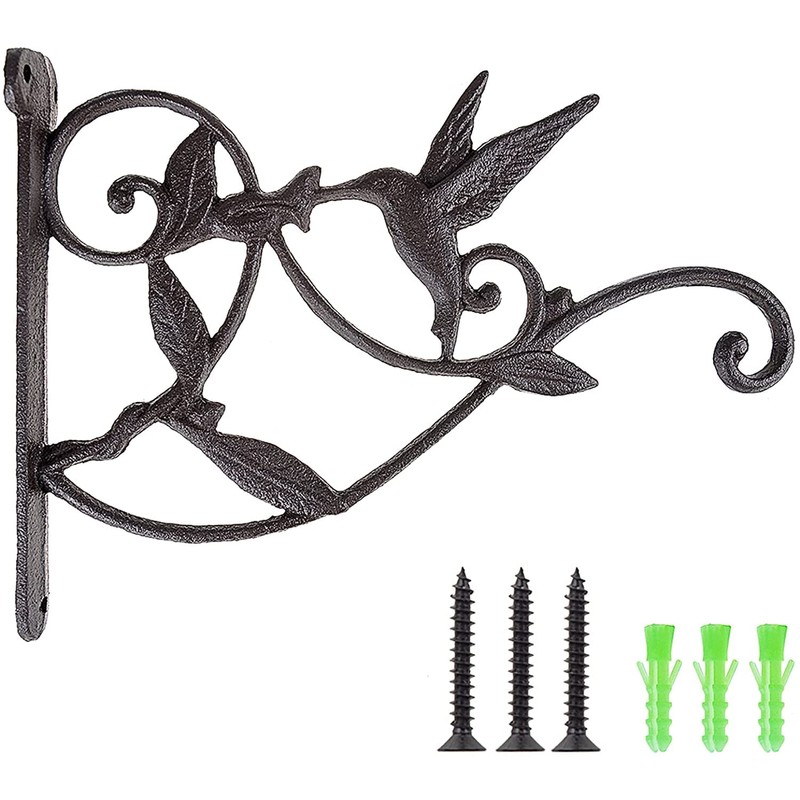 DEWEL Iron Plant Hangers, Outdoor Hanging Baskets for Plants, Decorative