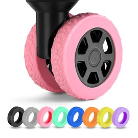 8 Pack Luggage Wheel Covers for Dual Spinner Wheels, Silicone Suitcase Wheel Protectors for 2.0"-2.4" Wheels, Noise Reducing & Anti-Scratch Tire Sleeves, Travel Accessories for Checked & Carry On