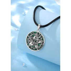 EUDORA Harmony Ball Witcher Pentagram Chain Ring for Men and Women, 925 Sterling Silver, Tetragrammaton Runes Necklace, Amulet, Vintage Pendant, Energy Jewellery, Gift for Women and Men, Sterling