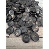 Pack of 10 Real Horn Buttons Black Brown Flat 4