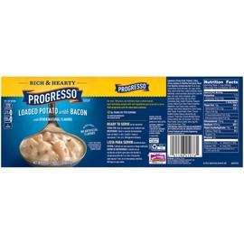 Progresso Rich & Hearty Loaded Potato with Bacon Soup 18.5 oz Can (pack of 12)