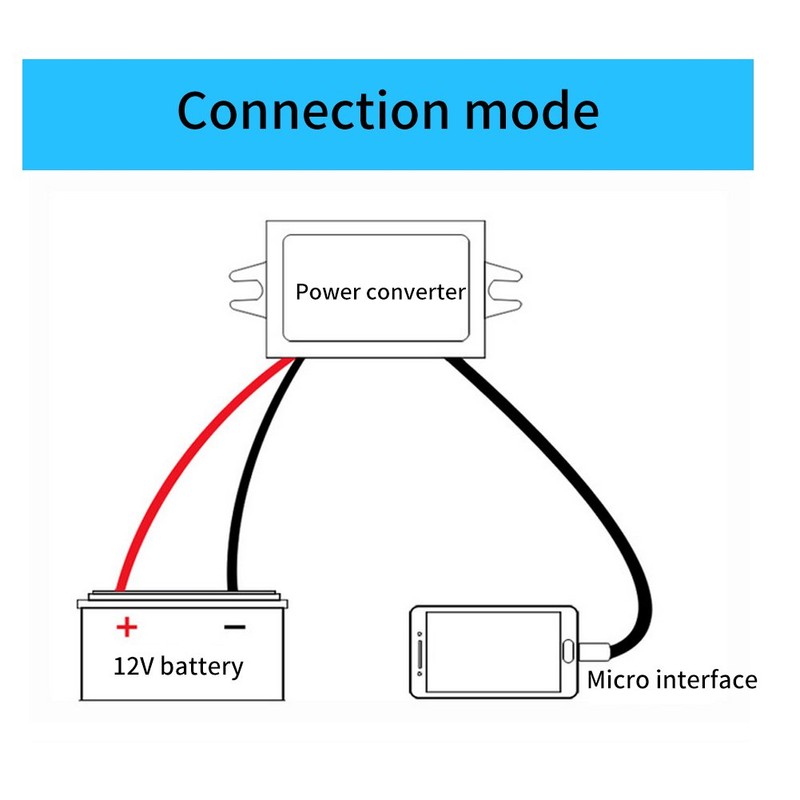DC-DC 12V to 5V 3A 15W 12v to Micro USB