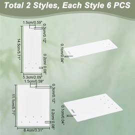 AHANDMAKER 12Pcs Badge Buddy Pin Holder for Nursing Pins, Blank Badge Buddy Tags, Vertical 5 Hole/7 Hole Blank White Card Backer, Rectangle Acrylic Badge Display Cards for Nurse Doctor Student Staff