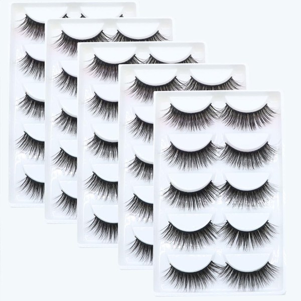 25 Pairs Wispy Mink Lashes Fluffy Eye Lashes Natural Look