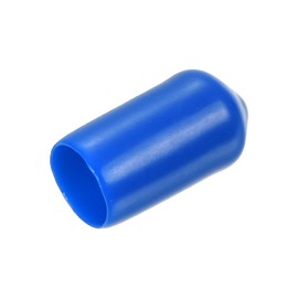 QUARKZMAN Pack of 15 Rubber End Caps 8 mm ID Round Rubber Caps Cover Screw Thread Protective Caps Round Tube End Caps Bolt Caps Thread Protection for Screws Hanger Hook Blue