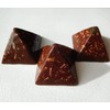 3 Red Sun Small Pyramids Orgone Generator Energy Accumulator Made