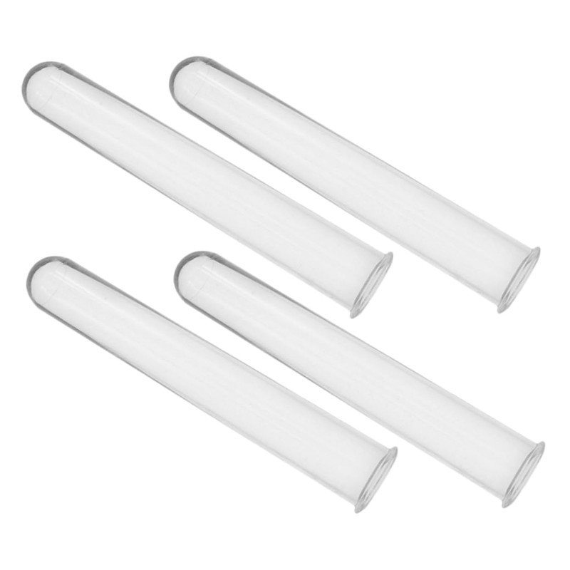 Levemolo 4pcs Transparent Plastic Test Tubes for Hydroponic Plant Propagation