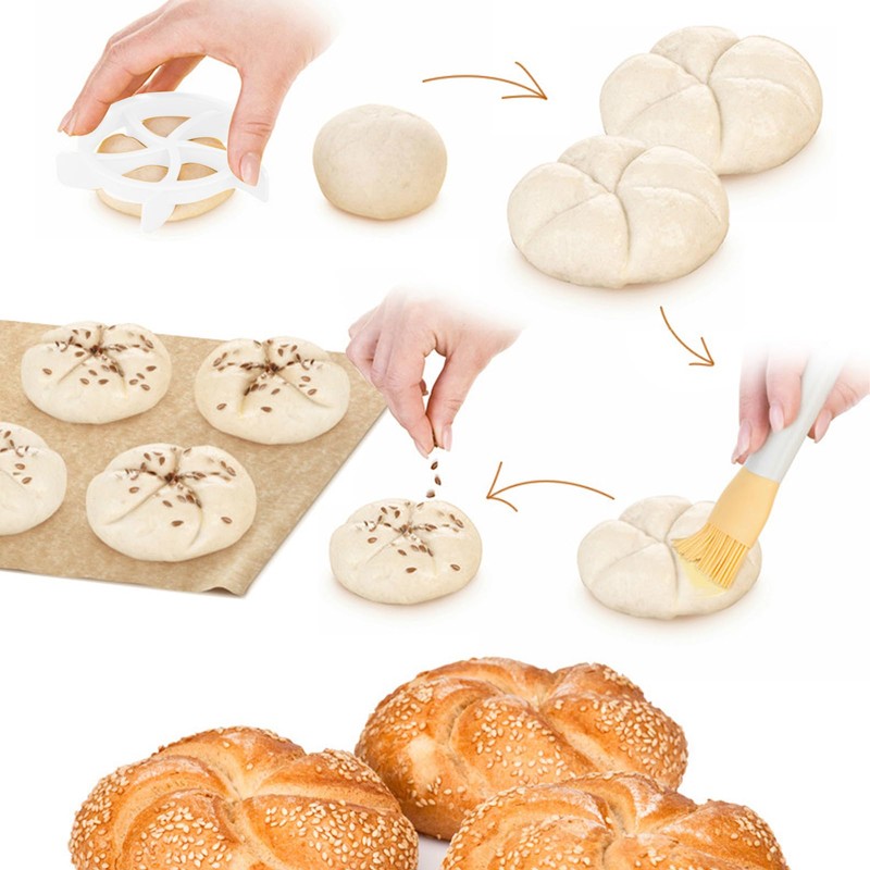 HXSYKJDM Set of 4 Bread Stamp Set, Bread Press, Bread