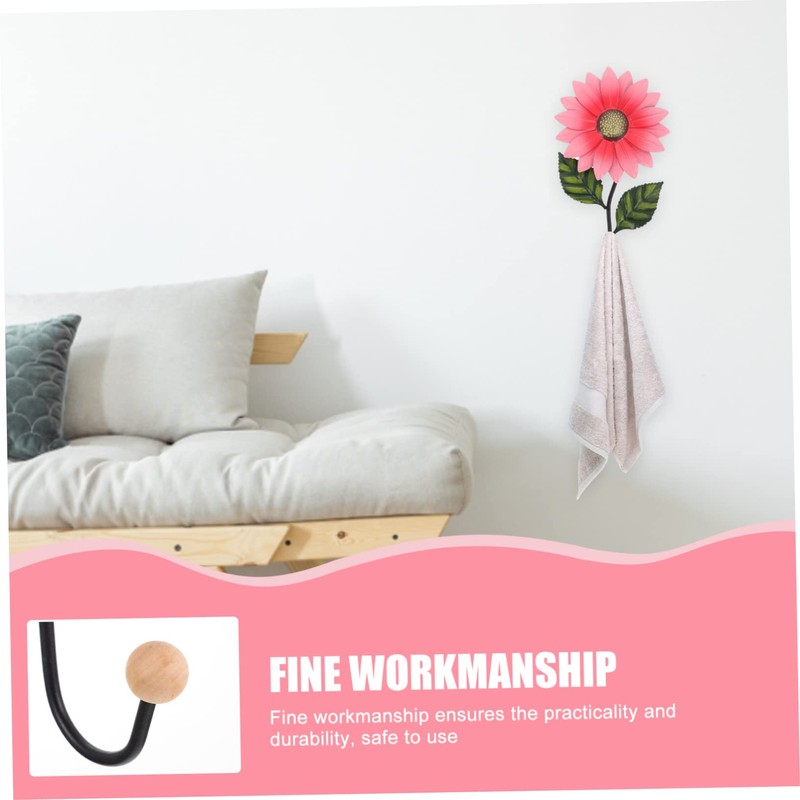 BESPORTBLE Wall Hanging Hook Creative Iron Sunflower Decor for Home