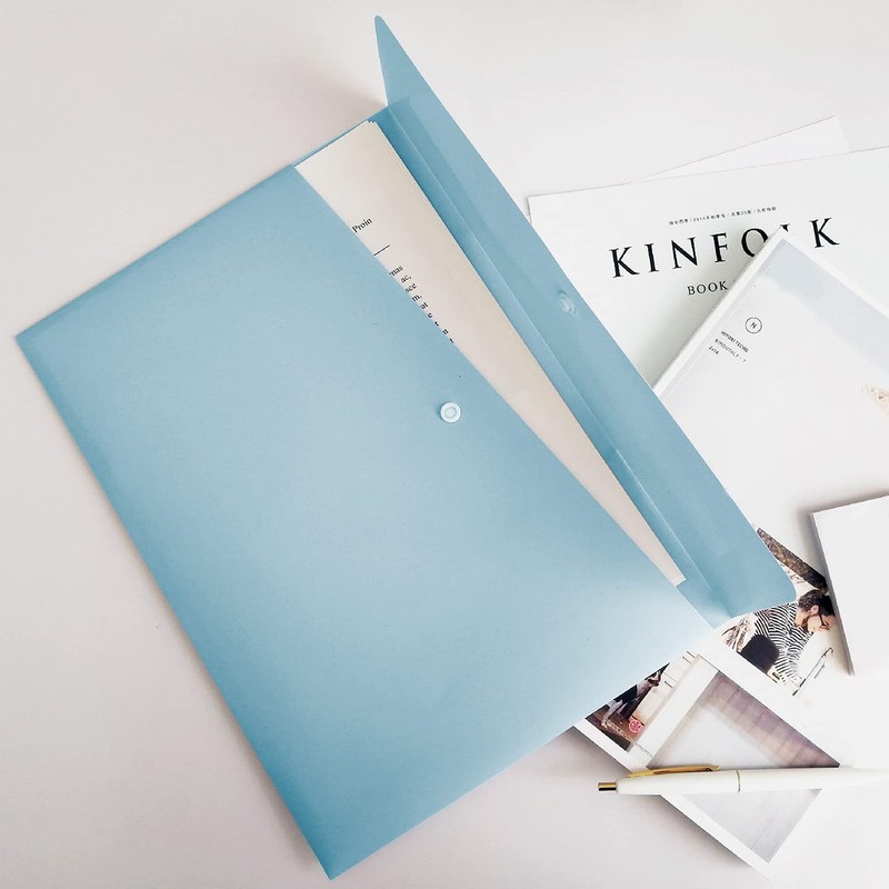 VANRA Plastic Envelope A4 File Case File Bag Button Closure