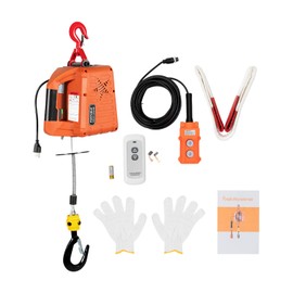 3 in 1 Electric Hoist Winch 1100lbs Portable Power Winch Crane 1500W Electric Hoist Crane with Manual/Wired/Wireless Remote 25ft Lifting Height for Garage, Warehouses, Factories