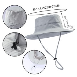 MILAKOO Mesh Breathable Bucket Hat for Women Men Outdoor Hiking Fishing Safari Hat Boonies Cap, Gray
