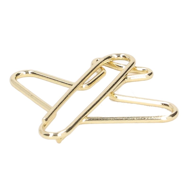 100pcs Paper Clips Portable Anti Electroplating Gold Cute Shaped Metal