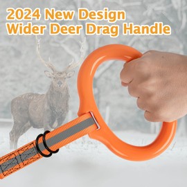 Hunthor Deer Drag with Wider High-Strength Handle, 6.3ft Rope for Deer Hunting, 1100lbs Load Capacity, Hunting Accessories for Big and Small Game