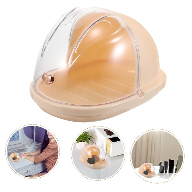 Gatuida Countertop Makeup Sponge Holder Portable Organizer with Lid for