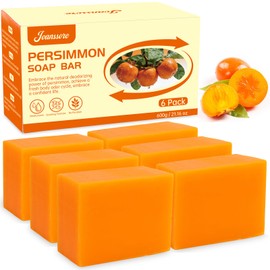 Joanssore 6 PCS Persimmon Soap for Old People Smell, Long Lasting Persimmon Soap Bar for Body Odor Deodorant, Purifying and Nourish Whole Body, 3.53 oz