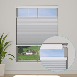 Changshade No Drill Custom Top Down Bottom Up Cellular Shades, No Tools Blackout Cordless Honeycomb Shades for Home,Thermal Insulation Blinds for Bedroom,Office,Living Room,Easy to Install