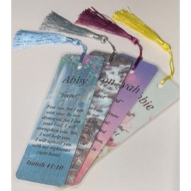 Emma "Industrious" Keepsake Name Meaning Bookmark with Bible Verse and Tassel