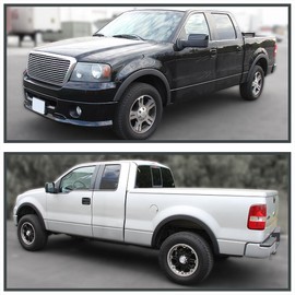 Spec-D Tuning 4PC Front + Rear Factory Style Wheel Covers Fender Flares Black Compatible with 2004-2008 Ford F150, 2007-2008 Mark LT Styleside