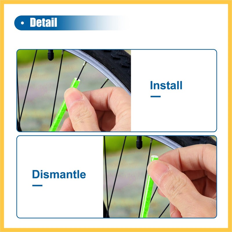 BULLSPANN 36 Pcs Green Bicycle Reflector Reflective Version Durable ABS
