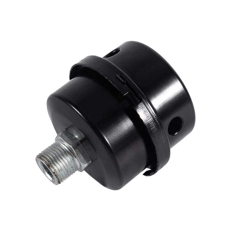 Air Compressor Filter, Air Compressor Silencer Thread Black Metal Intake