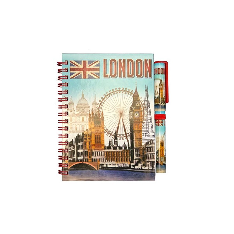 Bells Box London Souvenir Notebook - British Notepad with Pen-