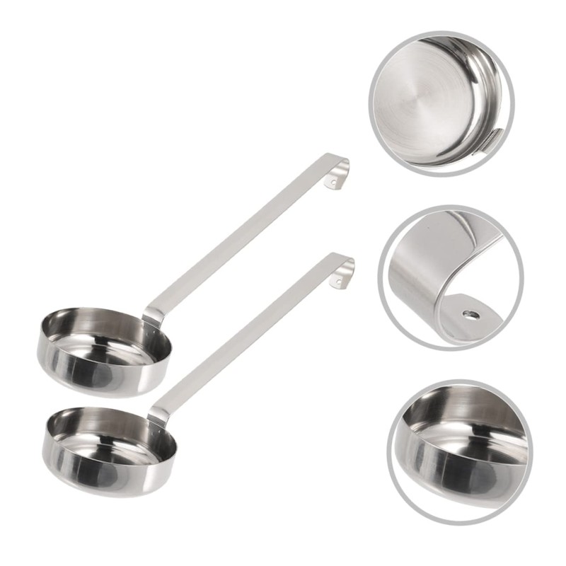 iplusmile Pizza Ladle Flat Bottom Soup Spoon 2 Pack Stainless