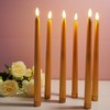 Ni-JASW Gold Flameless Taper Candles with Remote, Flickering LED Candlesticks